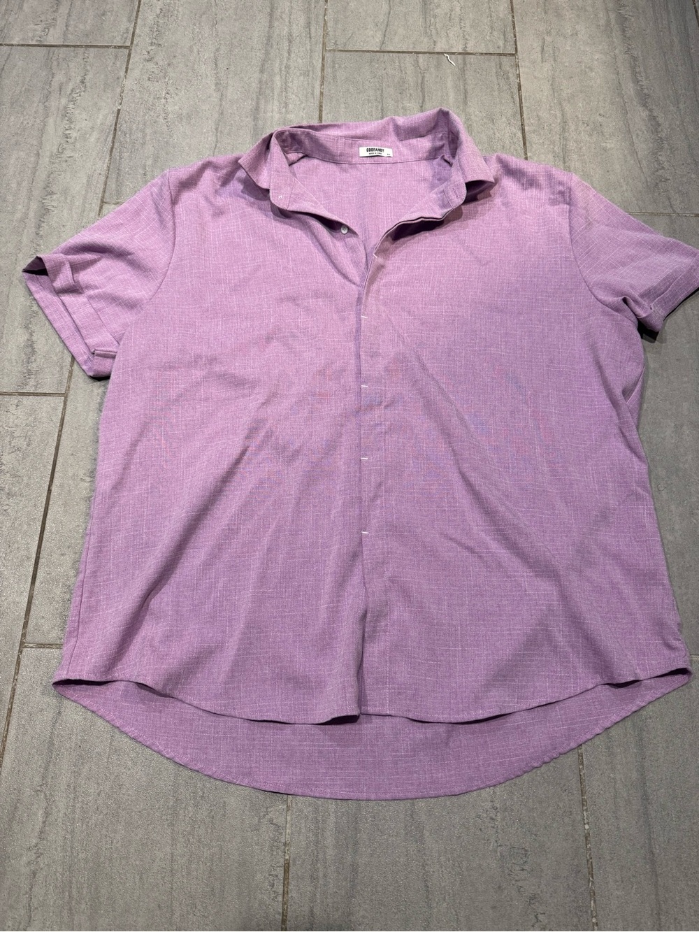 Men's Hawaiian Cruise Purple Summer Short Sleeve Button Down Linen Shirt 3XL